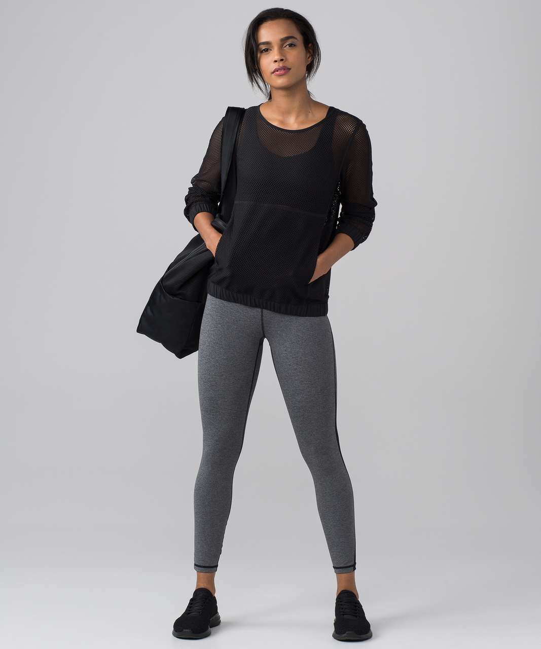 Lululemon Mesh On Mesh Pop Over - Black