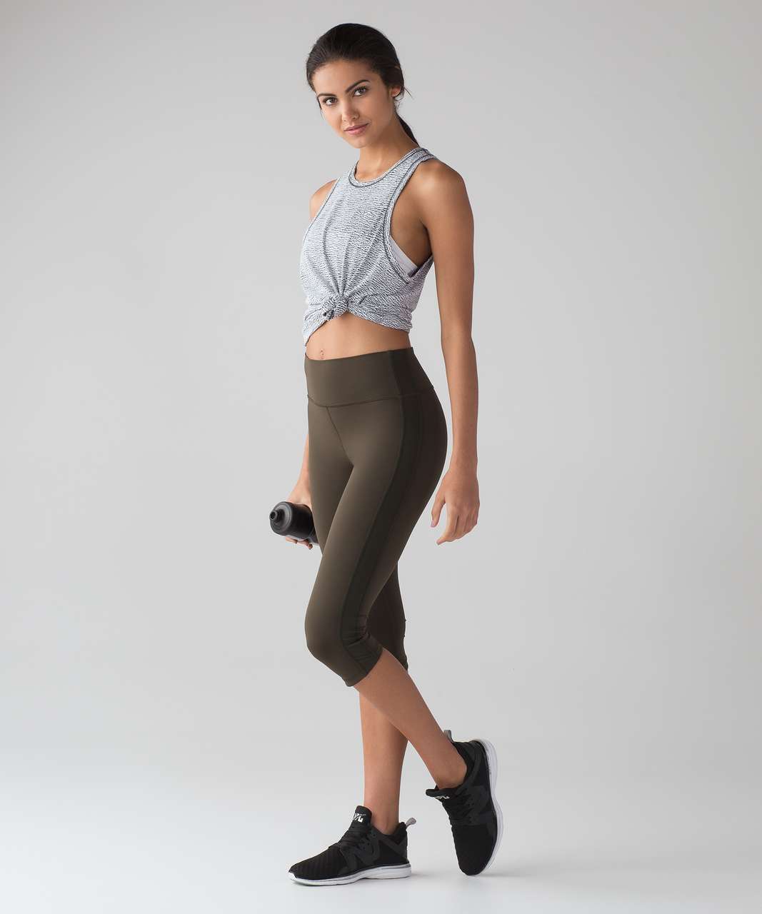 Lululemon Squad Goals Tank - Sheer Luon Pebble Jacquard White Black