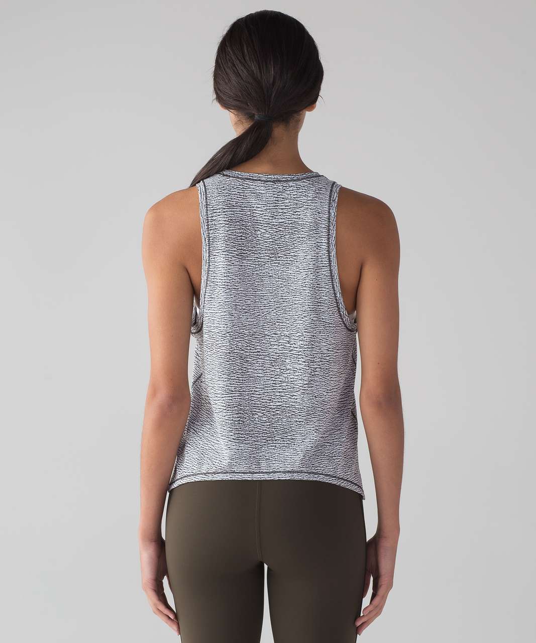 Lululemon Squad Goals Tank - Sheer Luon Pebble Jacquard White Black