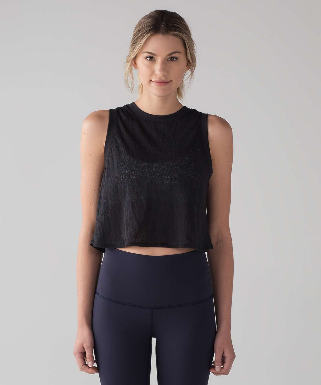 Lululemon Hint of Sheer Cropped Tank - Black