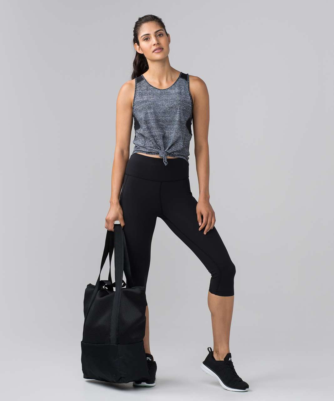 Lululemon Sculpt Tank II - Salt Alpine White Black / Black