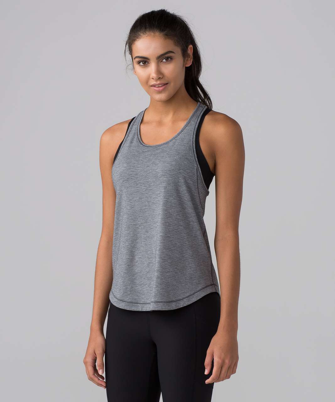 Lululemon Long Distance Tank - Heathered Black / Black