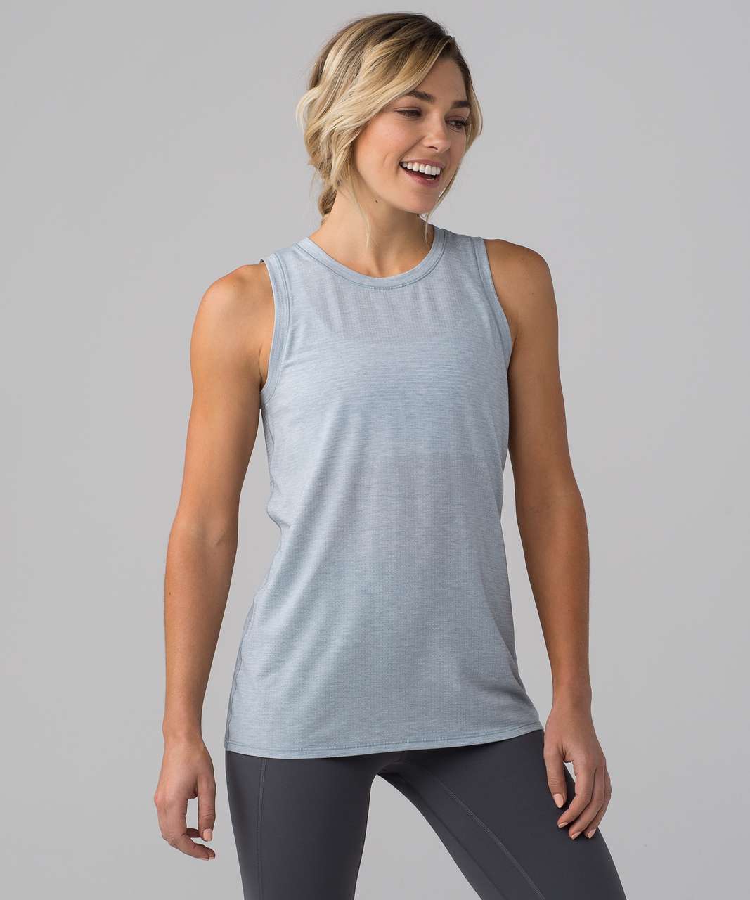 Lululemon Push Your Limits Tank - Heathered Ultra Violet / Black - lulu  fanatics