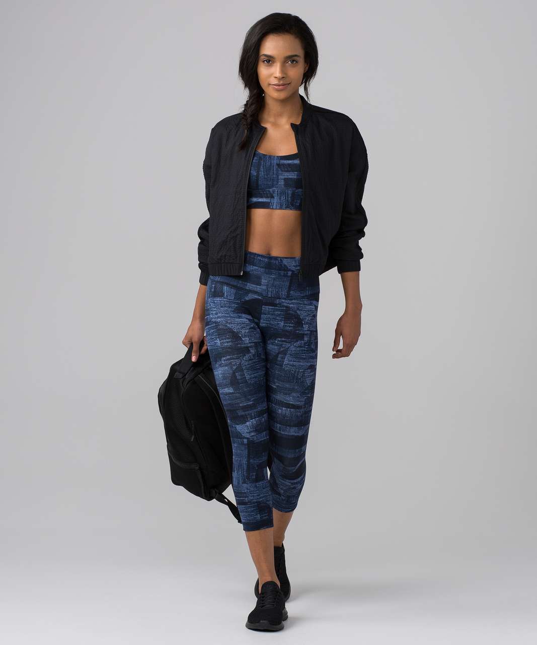 Lululemon Wunder Under Crop (Hi-Rise) (Full-On Luxtreme 21") - Transition Multi Midnight Navy