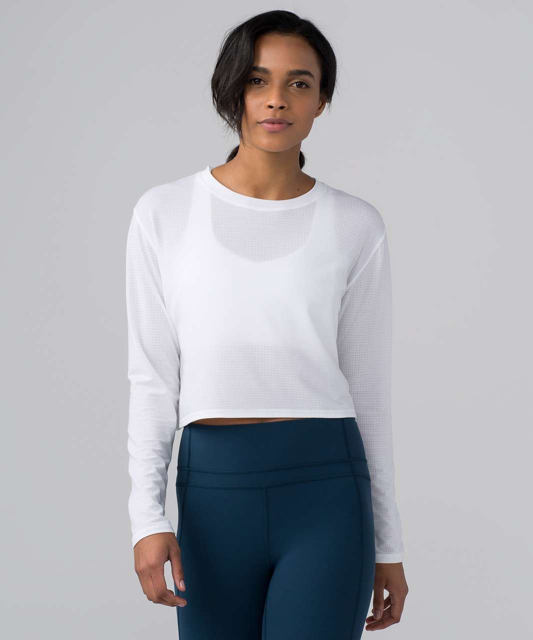 Lululemon Pushing Limits Long Sleeve Crop Top Size 10,12