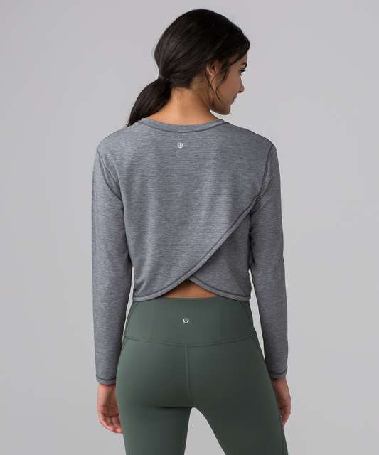 Lululemon Pushing Limits Long Sleeve - Heathered White - lulu fanatics