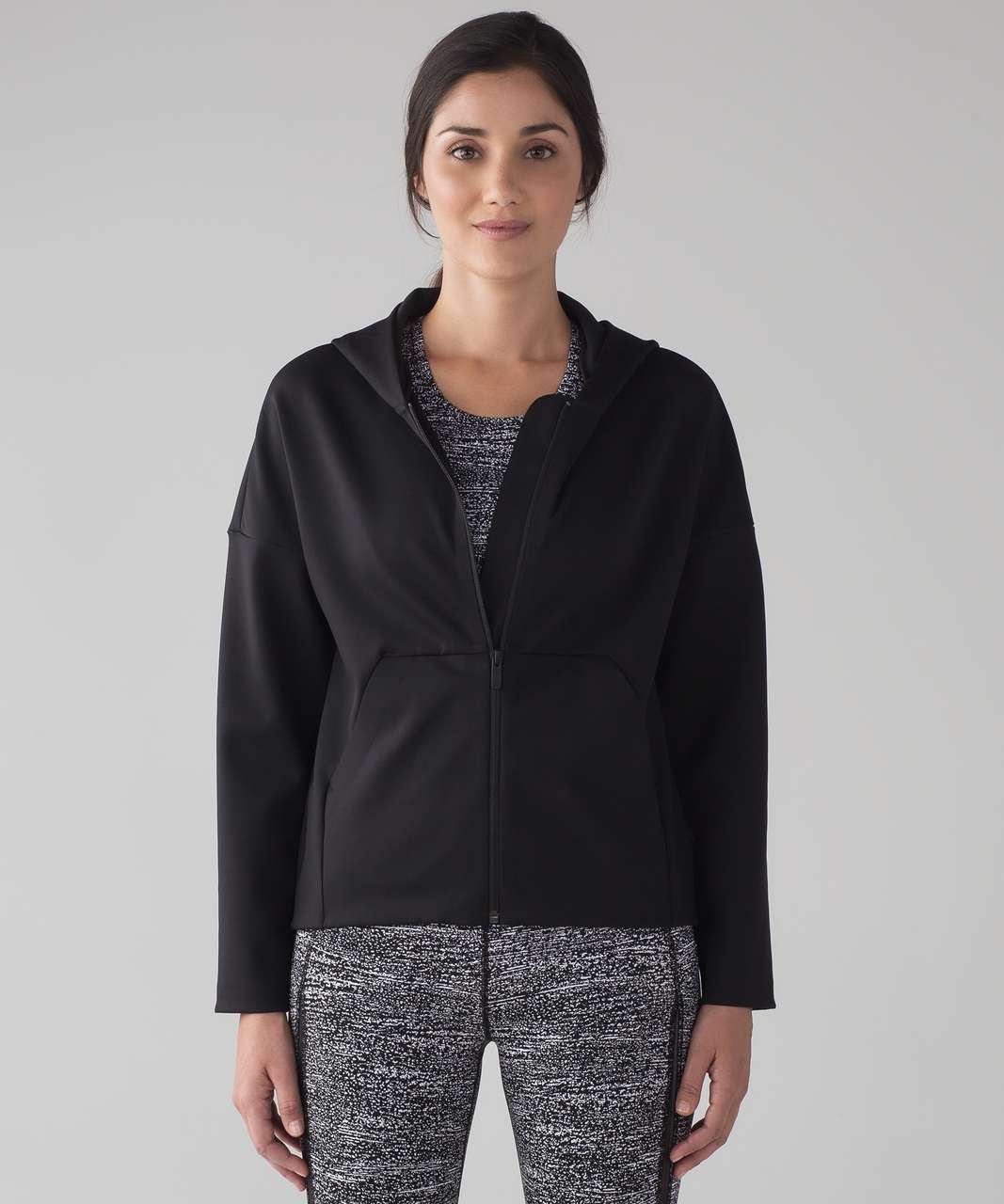 lululemon athletica, Jackets & Coats, Lululemon Solace Asymmetrical Zip  Up Ruched Sleeve Jacket Black 4