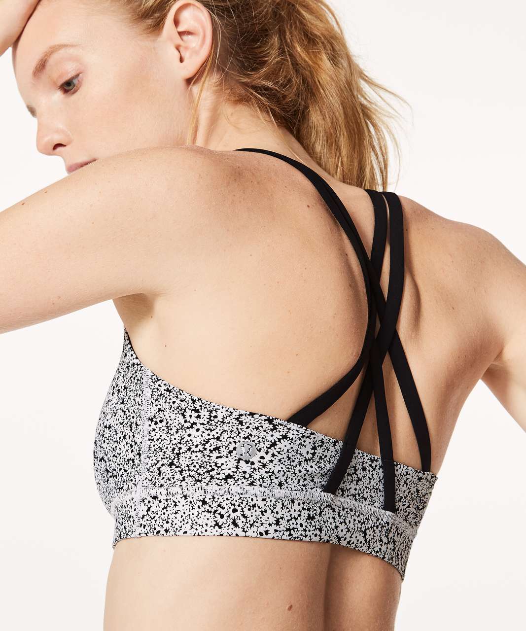 Lululemon Energy Bra - Ditsy Daisy White Black / Black