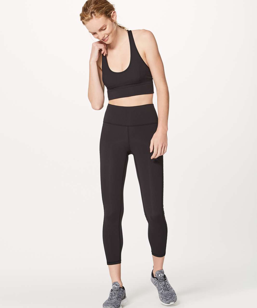 Lulu Original Yoga Wear Ribbed Contrast Color Running Sports