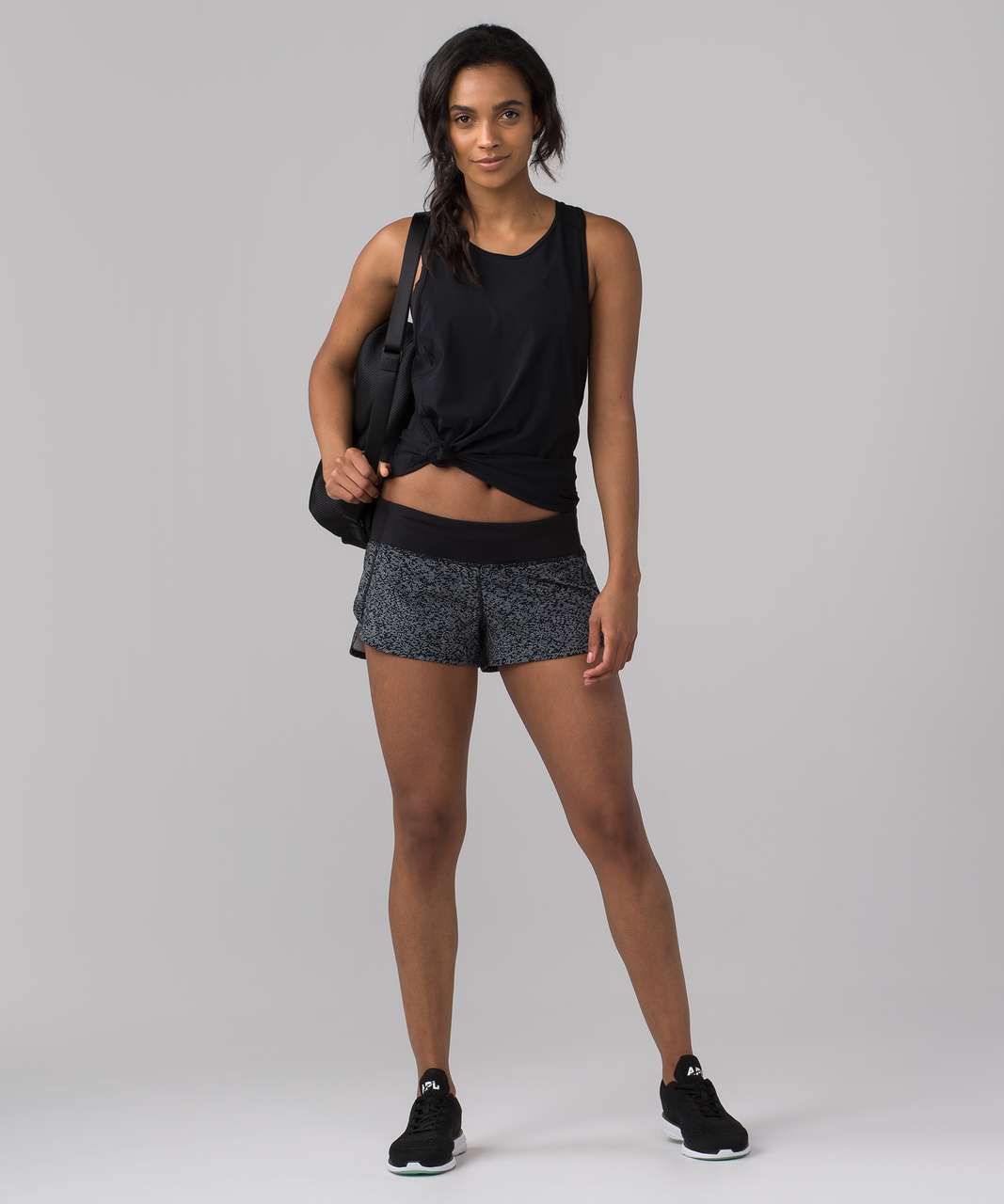 Lululemon Speed Short (2.5") - Soundwave White Black / Black