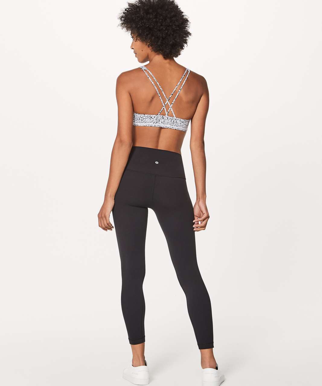 Lululemon Free To Be Bra - Ditsy Daisy White Black