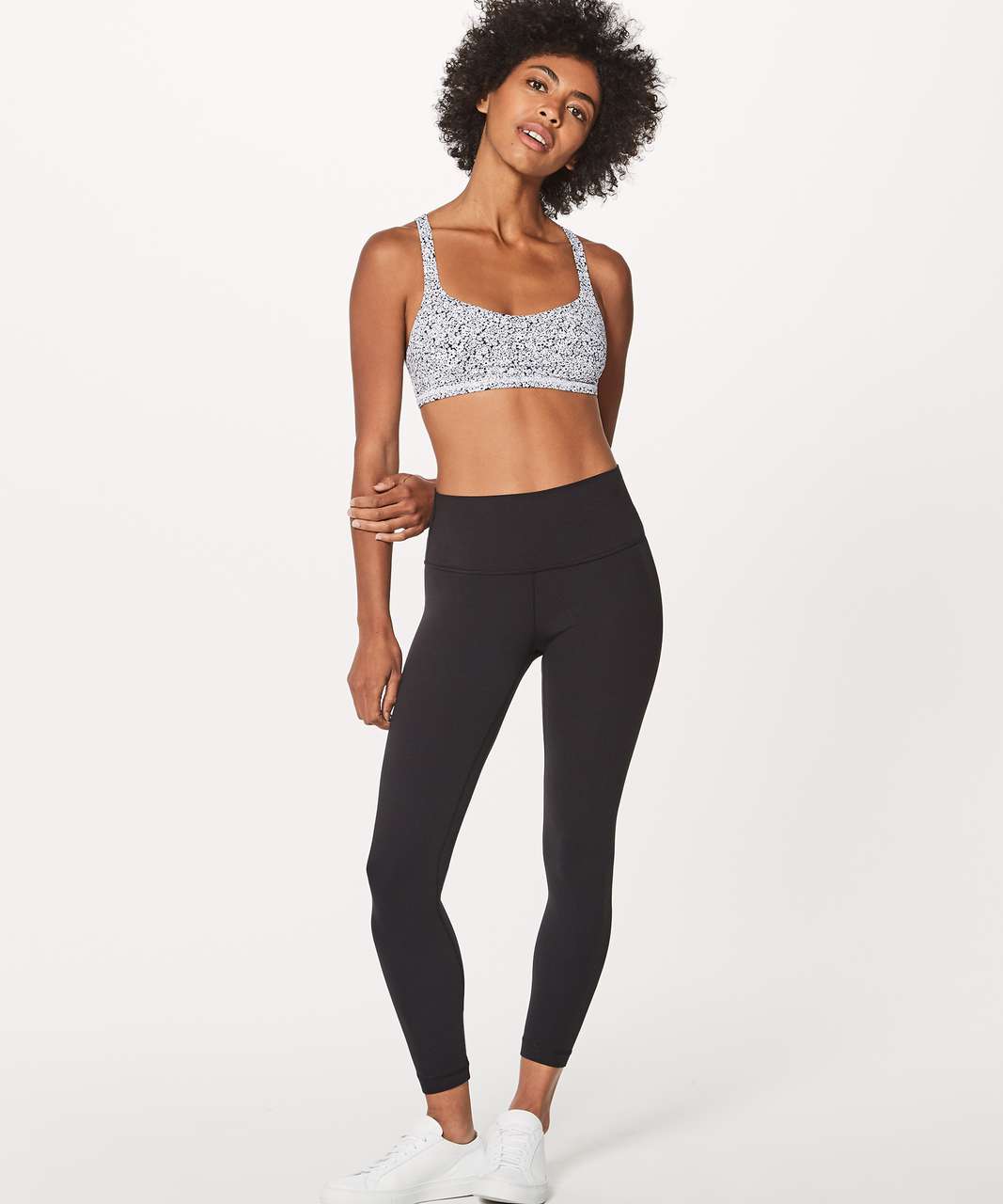 Lululemon Free To Be Bra - Ditsy Daisy White Black