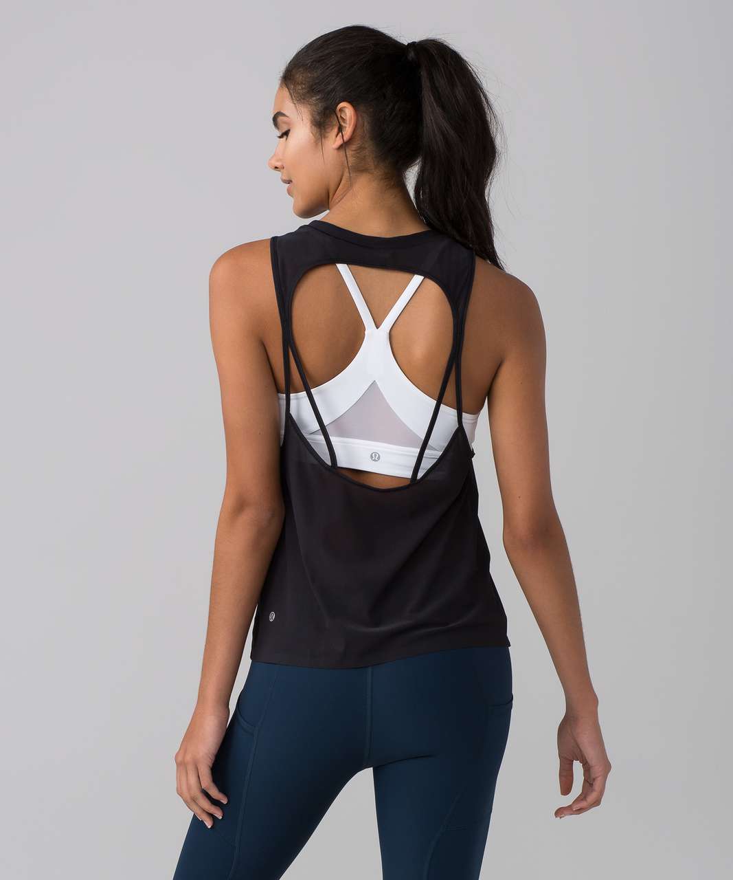 Lululemon Mesh With Me Tank - Black - lulu fanatics