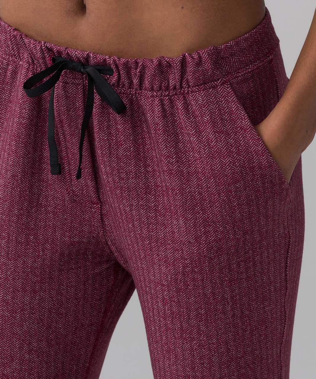 Lululemon Jet Crop (Slim) (Luon 19") - Heathered Herringbone Heathered Berry Rumble Bordeaux Drama