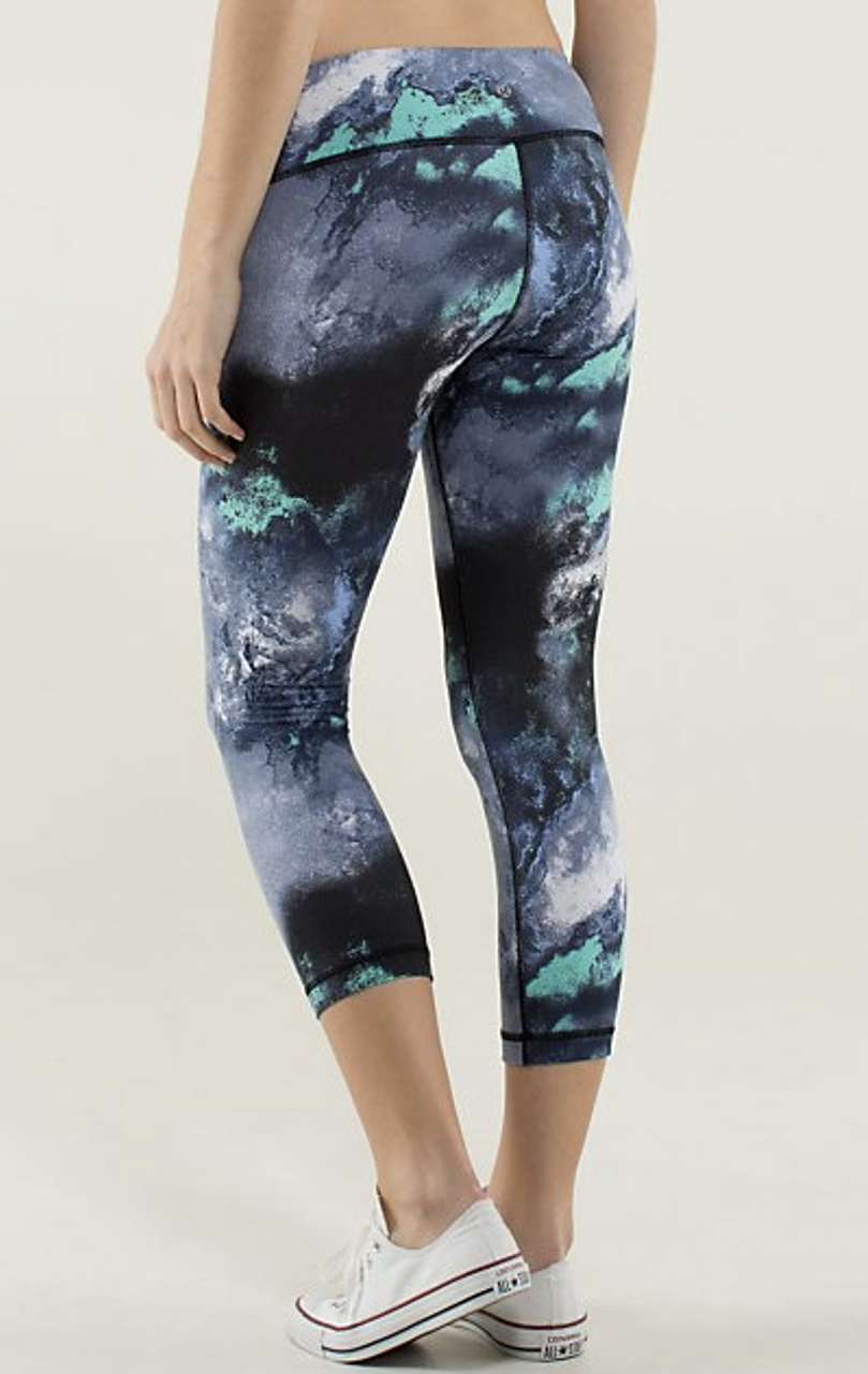 Lululemon Wunder Under Crop - Denim Luon Milky Way