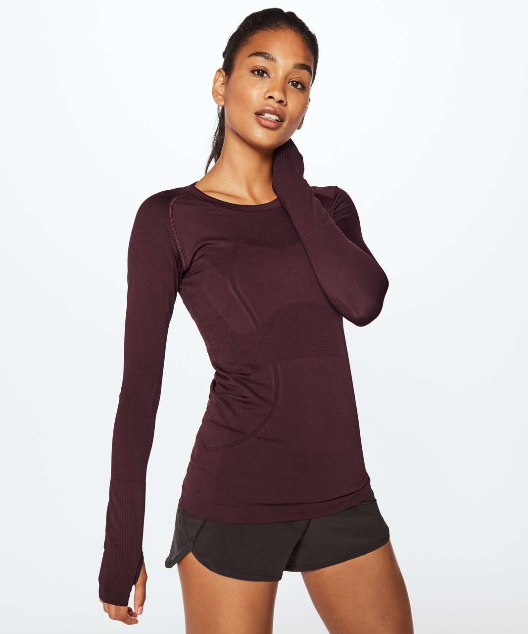 Lululemon Swiftly Tech Long Sleeve Crew - Lulu Red / Black - lulu