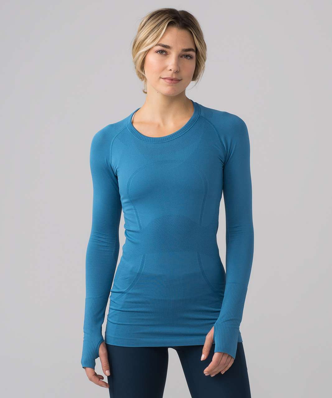 Lululemon Swiftly Tech Long Sleeve Crew - Pewter Blue / Pewter Blue - lulu  fanatics