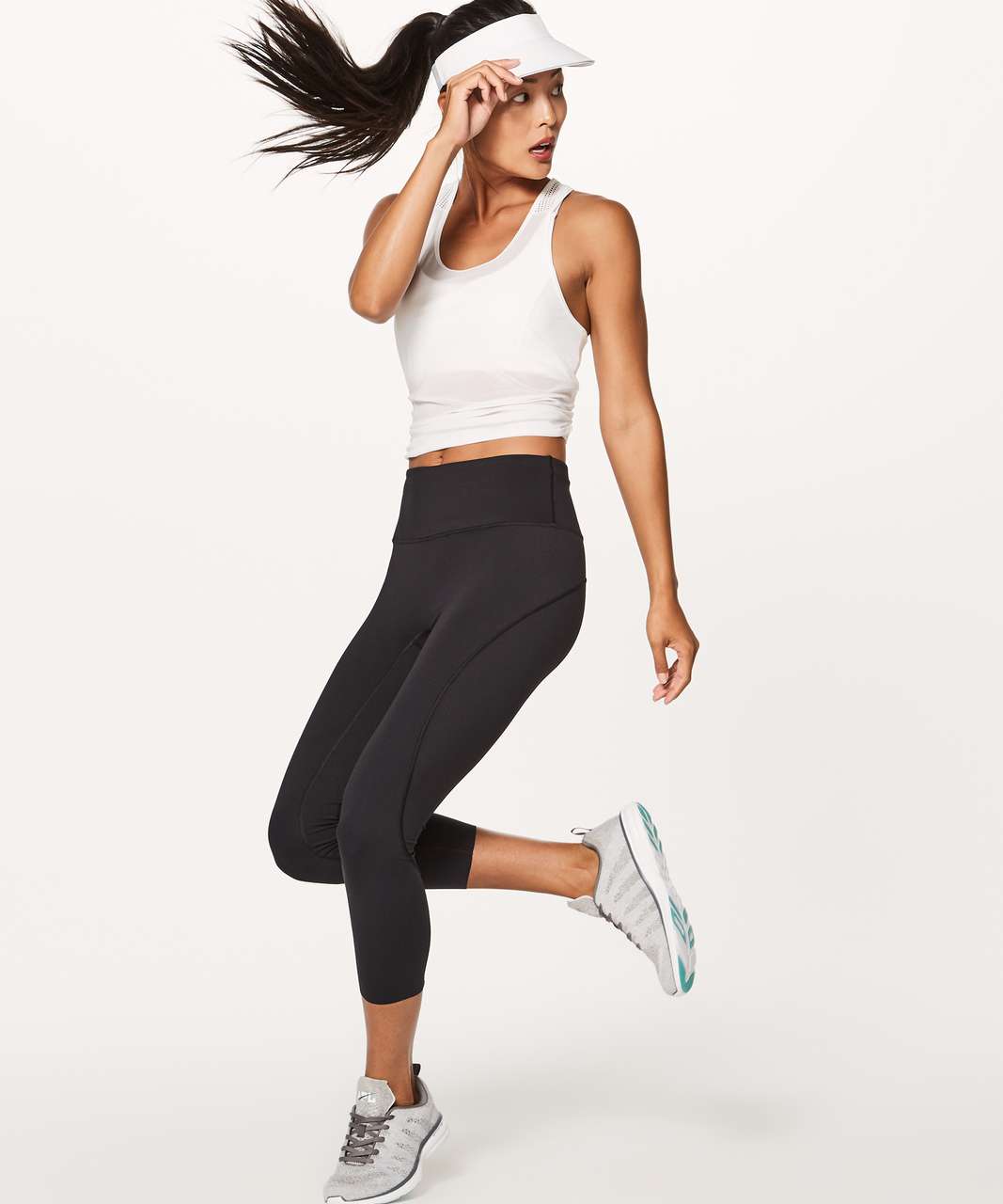 Lululemon Mind Over Miles Crop 17 Black Active Leggings Yoga Run