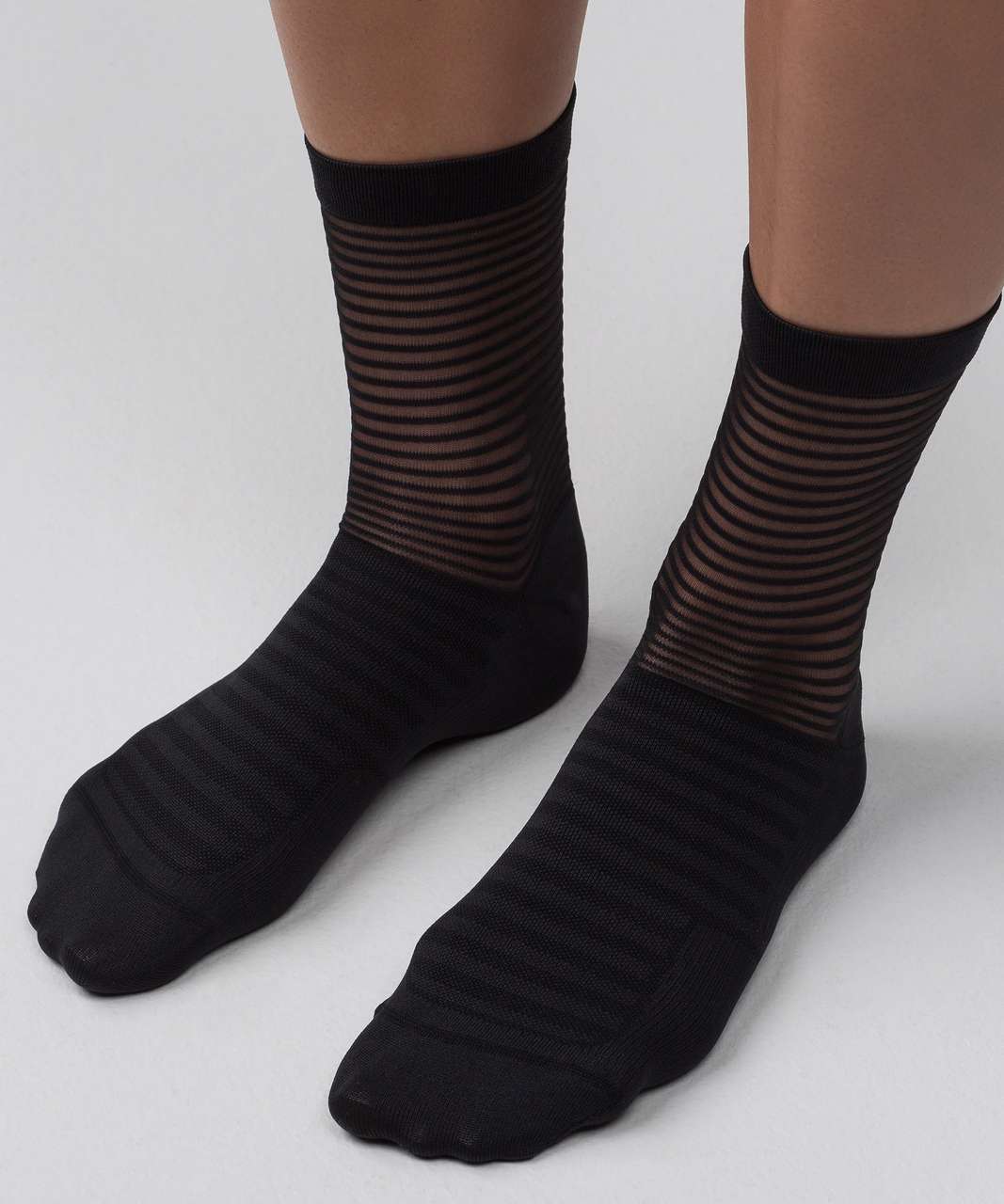 Lululemon Light On Your Toes Sock - Black (Striped) - lulu fanatics