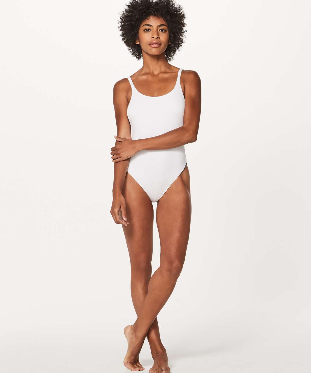 Women's Lululemon Balance and Resist Bodysuit - Grey and White