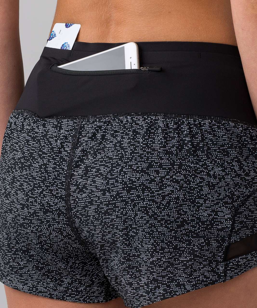 Lululemon Pace Perfect Short (3") - Soundwave White Black / Black