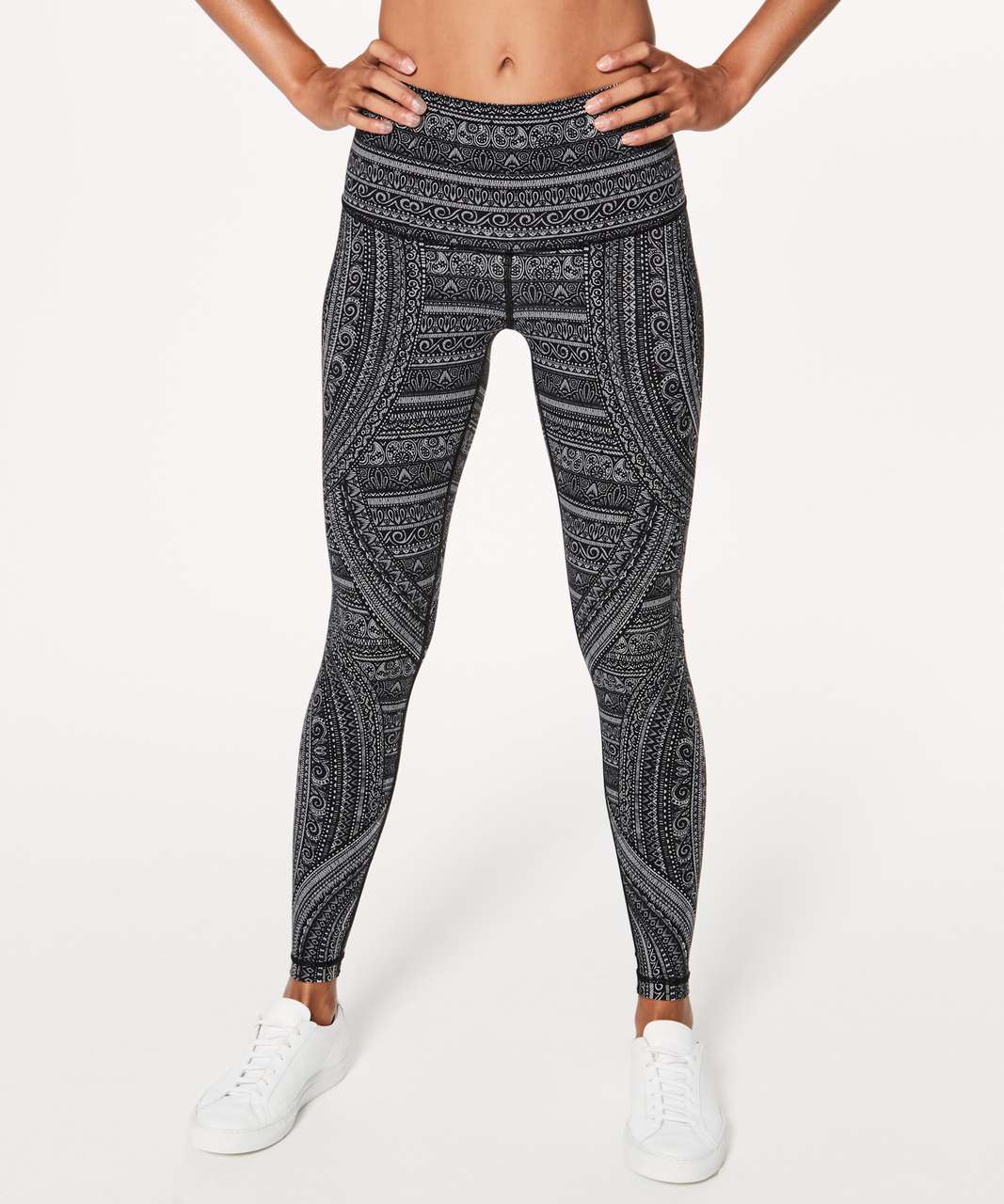 Lululemon Wunder Under Hi-Rise Tight (Nulux 28) - Entwined Wunder Under  Pant Hi-rise 50 Ice Grey Black - lulu fanatics