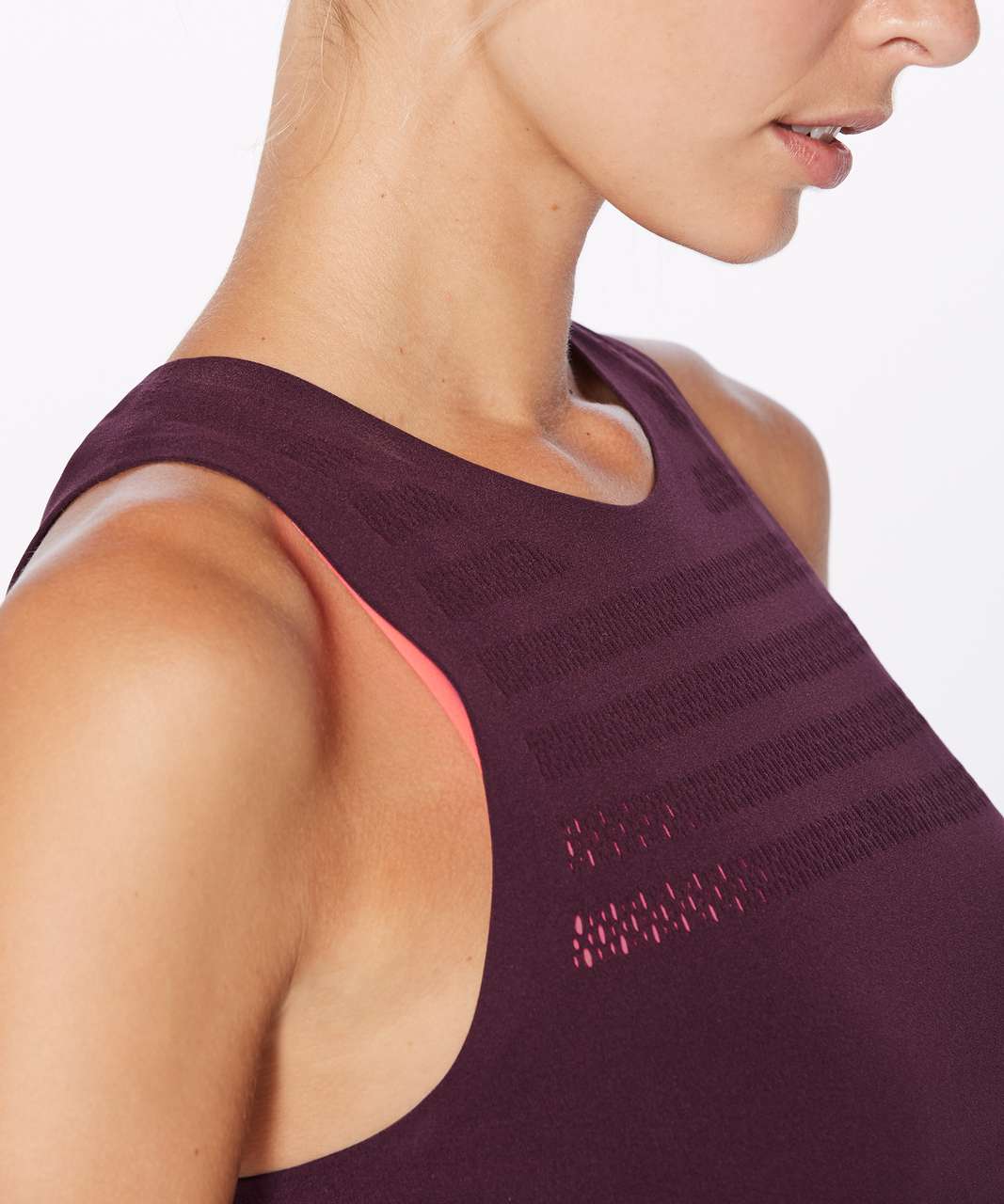 Lululemon Reveal Crop Top (Stripes) - Dark Adobe - lulu fanatics