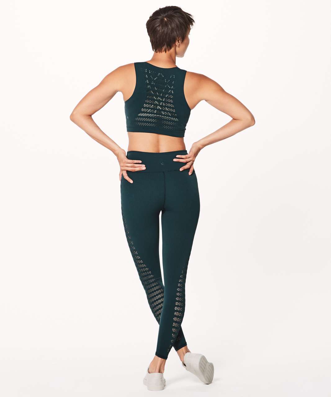 RARE LULULEMON REVEAL Crop *Stripes 17 Seamless Leggings-Submarine Teal-2  XS $28.01 - PicClick