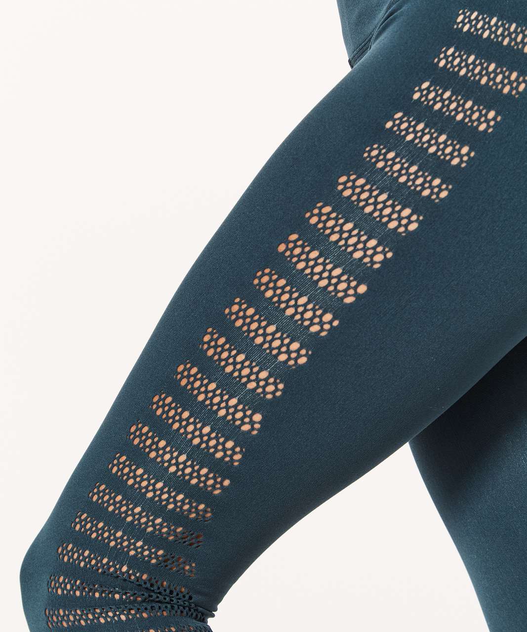 RARE LULULEMON REVEAL Crop *Stripes 17 Seamless Leggings-Submarine Teal-2  XS $28.01 - PicClick