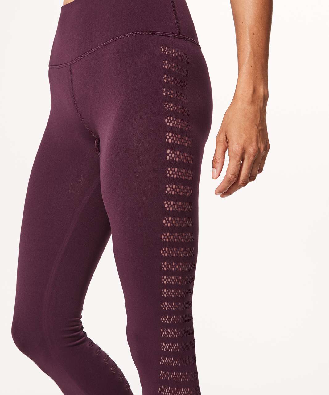 Lululemon Reveal 7/8 Tight (Stripes 25) - Dark Adobe - lulu fanatics