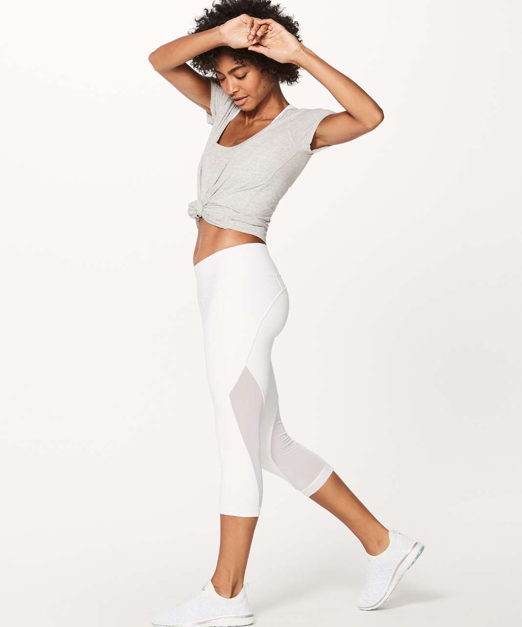 Lululemon Sweat Your Heart Out Crop (21") - White