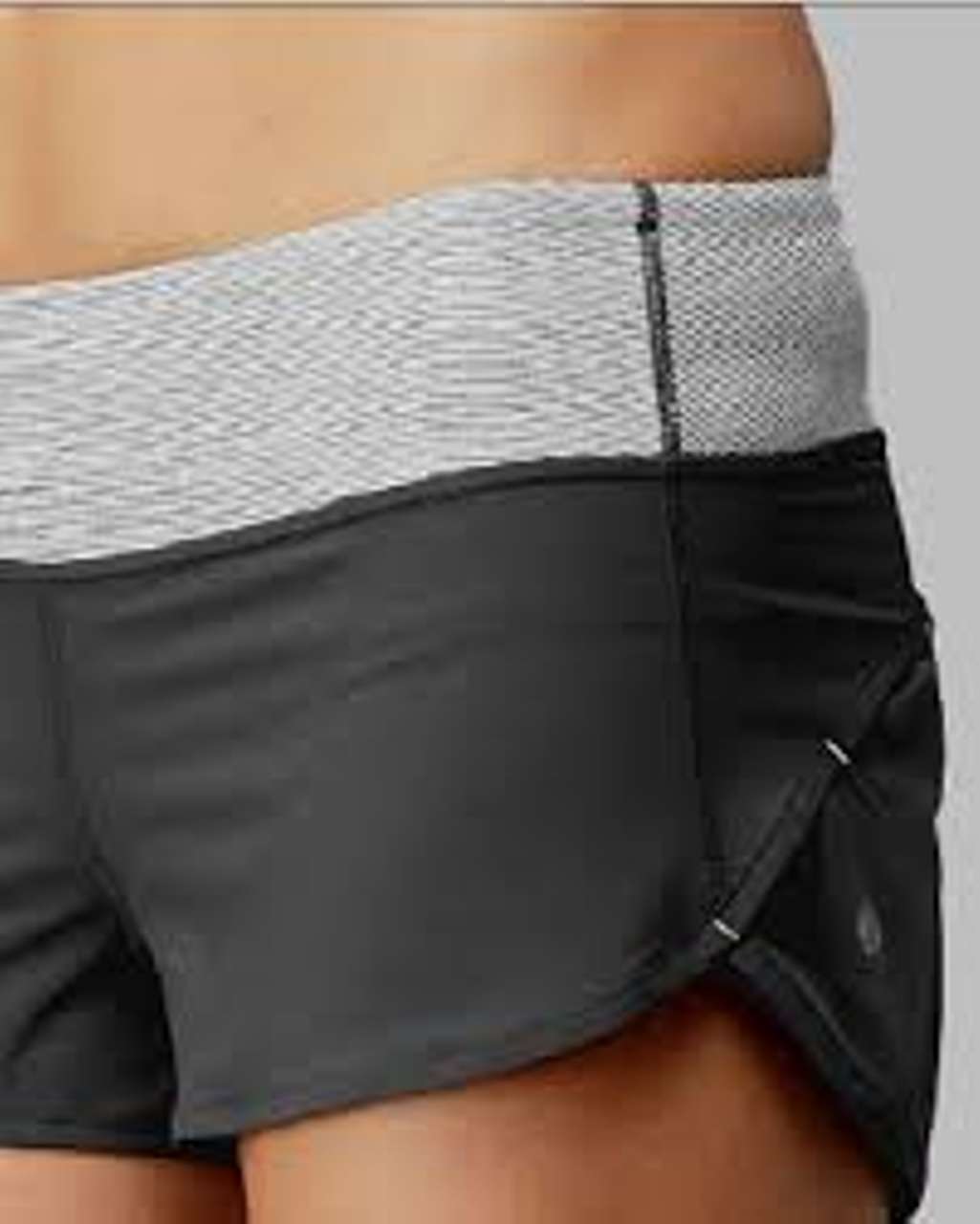 Lululemon Run:  Speed Short - Coal / Heathered Coal Wee Stripe