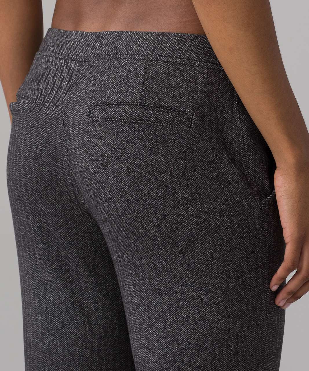 Lululemon Jet Crop (Slim) (Luon 19") - Heathered Herringbone Heathered Black Black