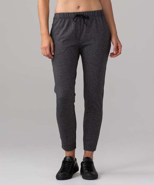 Lululemon Speed Crop - Giant Herringbone Black Heathered Black - lulu  fanatics