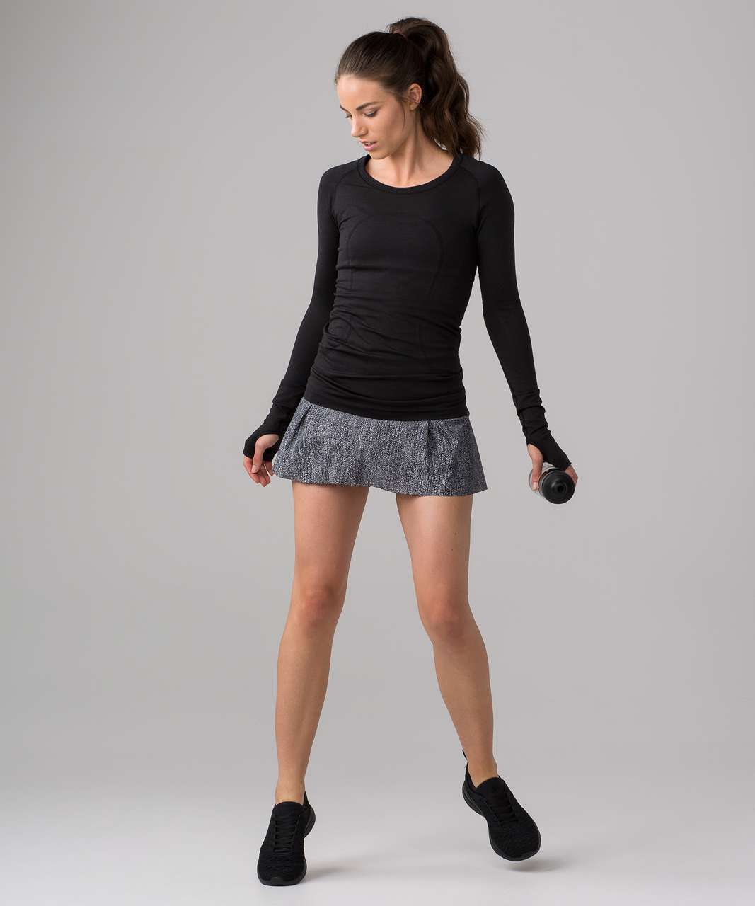 Lululemon Lost In Pace Skirt (Regular) (13") - Salt Alpine White Black