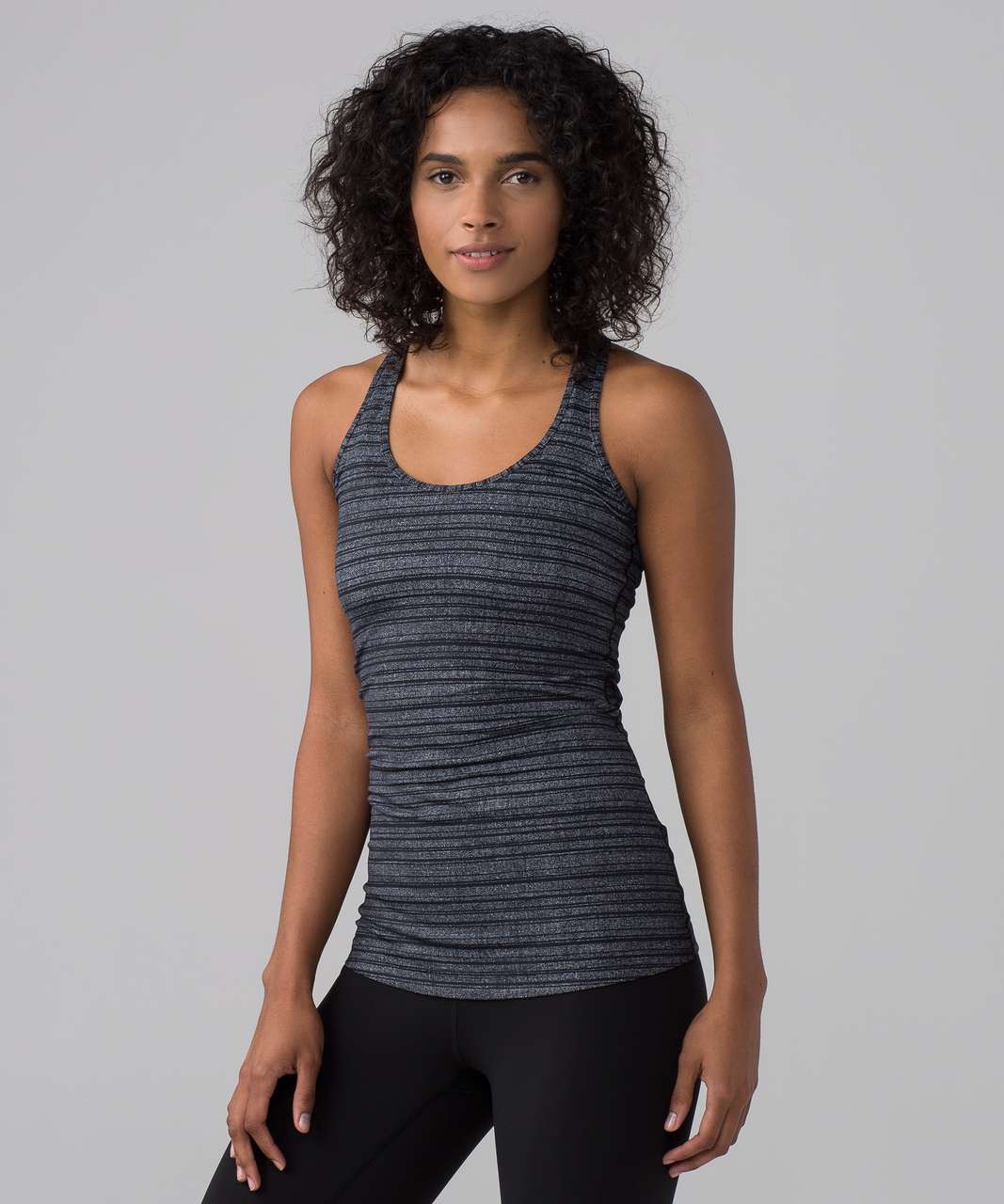 Lululemon Cool Racerback - Cut Back Stripe Linen White Black