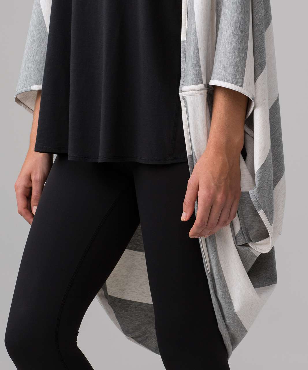 Lululemon Sage Scarf (Cotton) - Bold Stripe Heathered Medium Grey Heathered Angel White