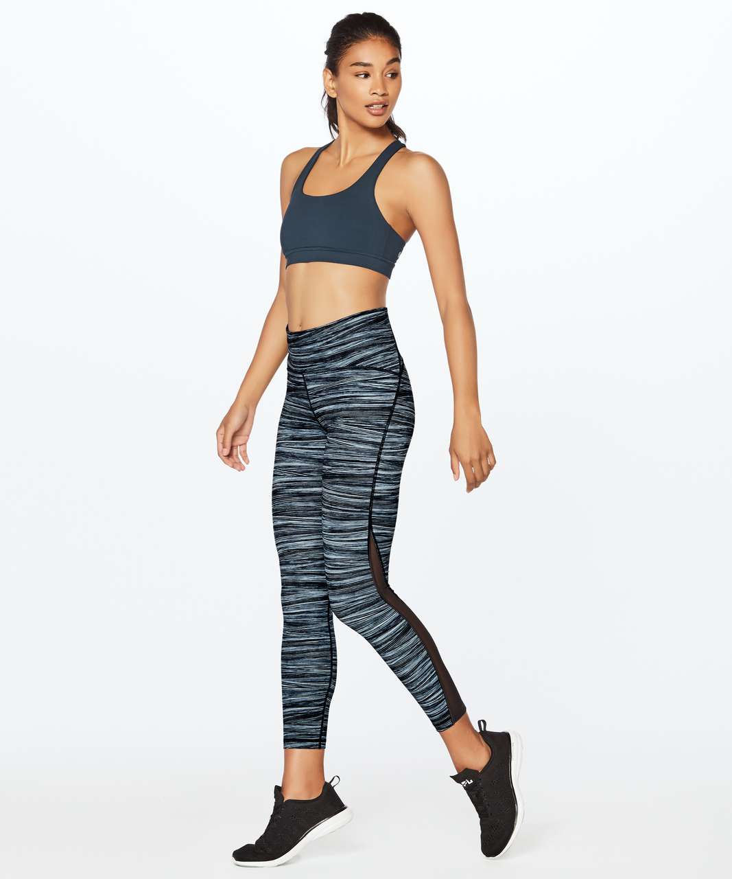 Lululemon Train Times 7/8 Pant *25 - Low Tide Alpine White Black / Black -  lulu fanatics