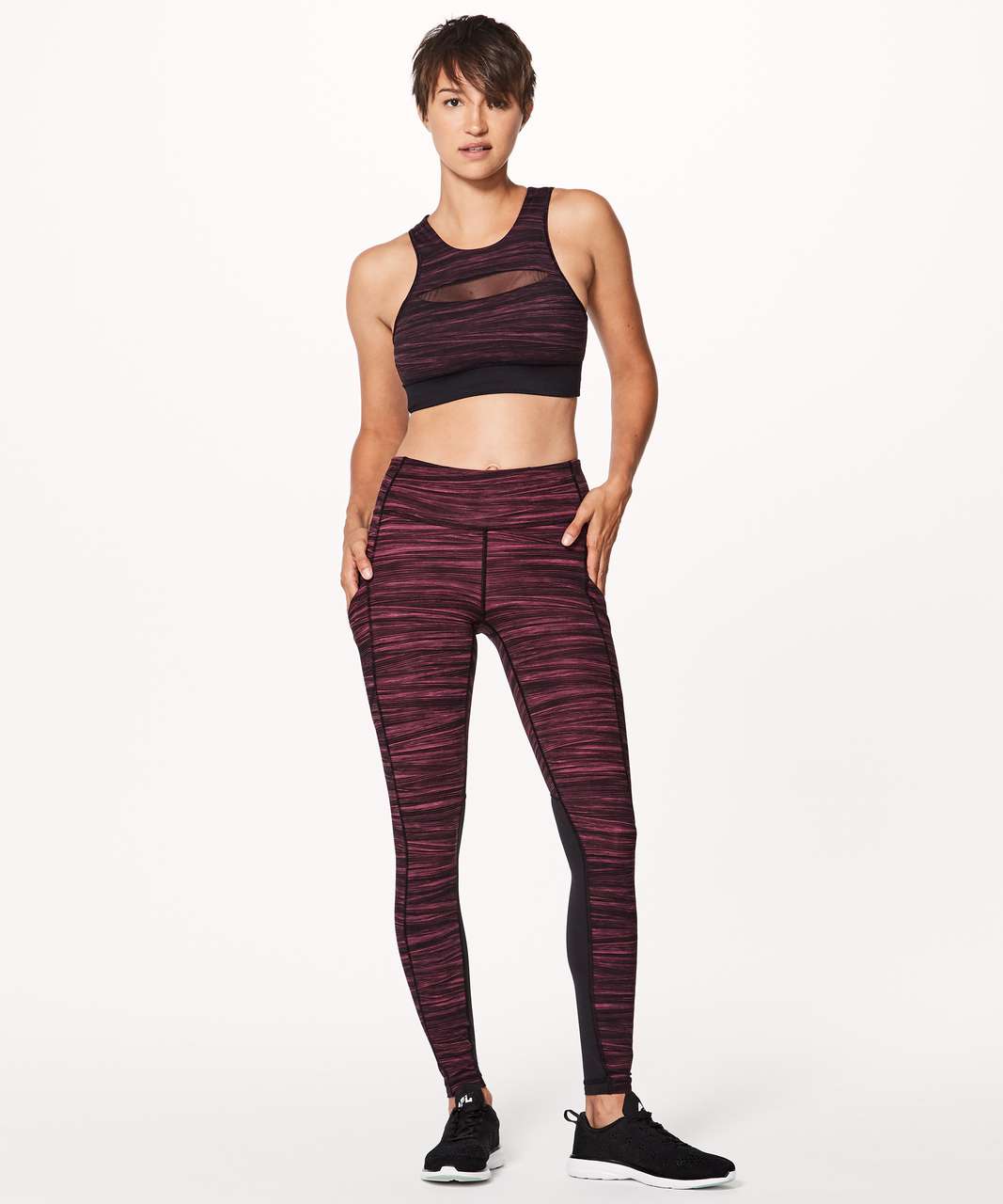 Lululemon Speed Tight V (29") - Low Tide Blush Berry Black / Black