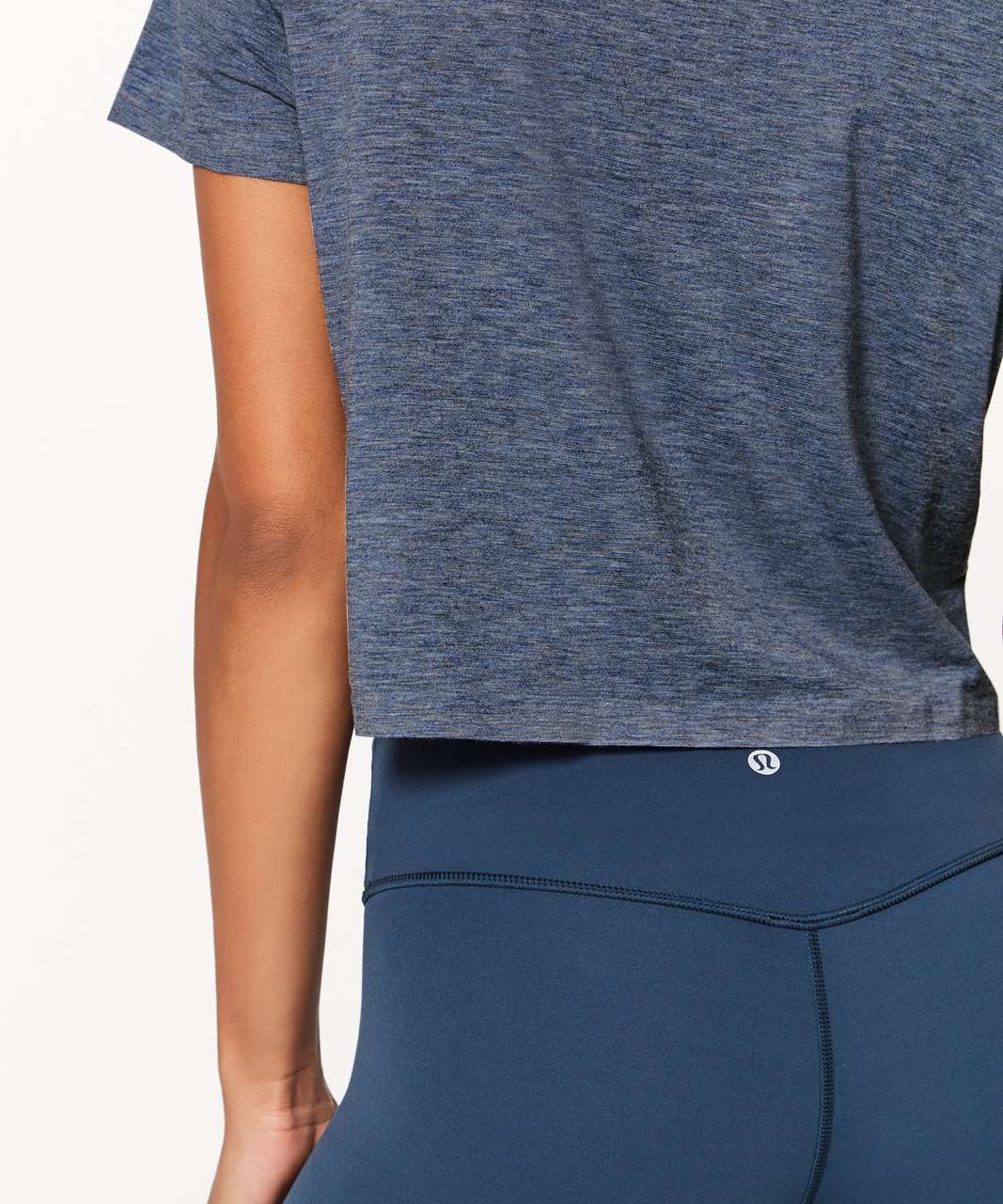 Lululemon Intended Crop Tee - Heathered Dark Cobalt