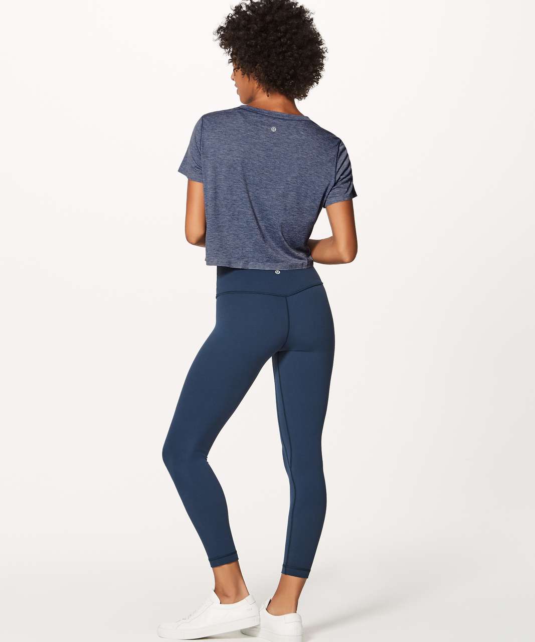 Lululemon Intended Crop Tee - Heathered Dark Cobalt