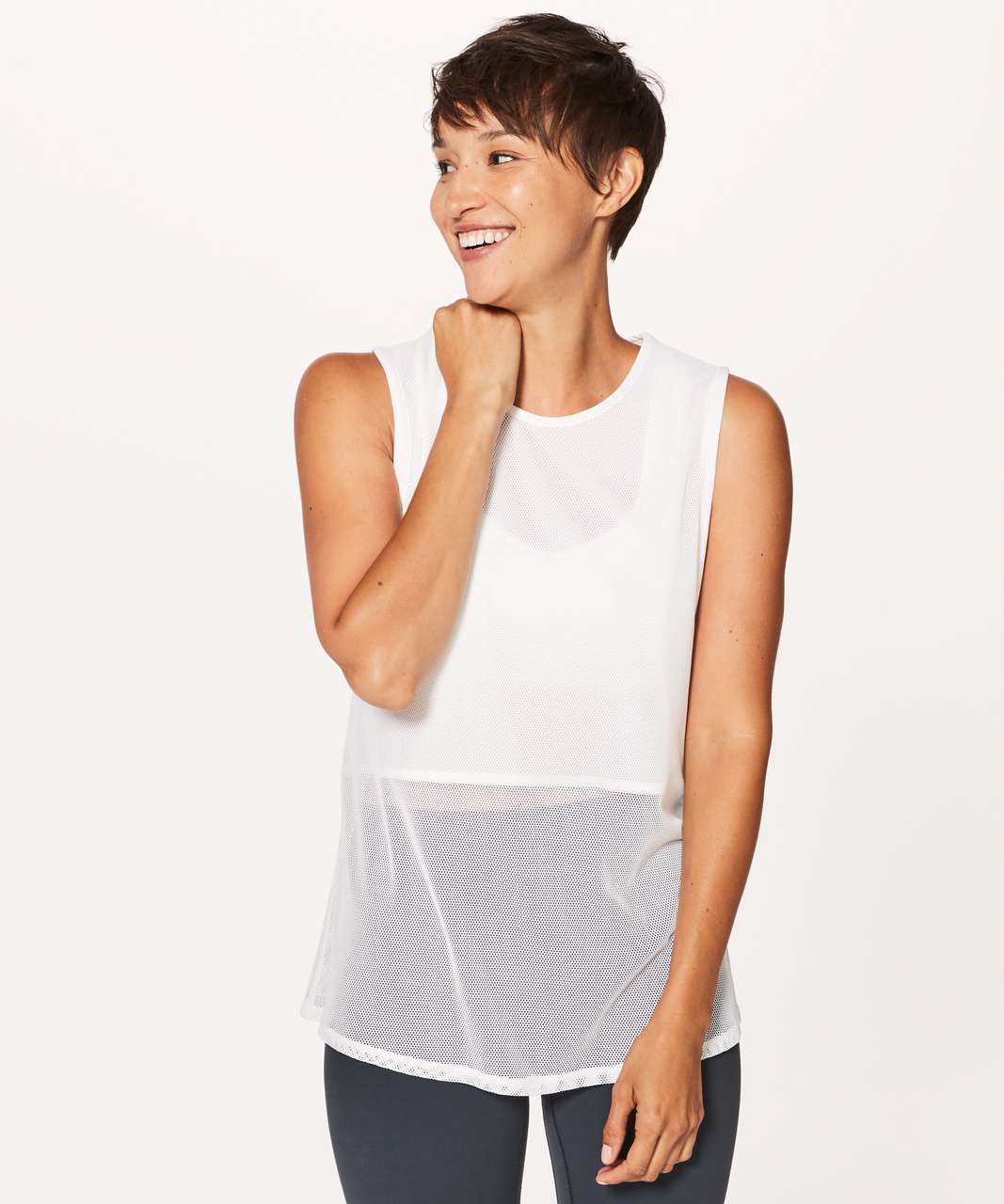 Lululemon Mesh on Mesh Tank - White