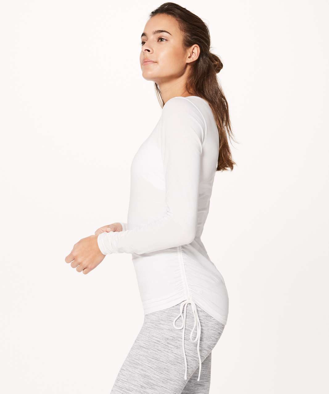 Lululemon Cinch It Long Sleeve - White - lulu fanatics