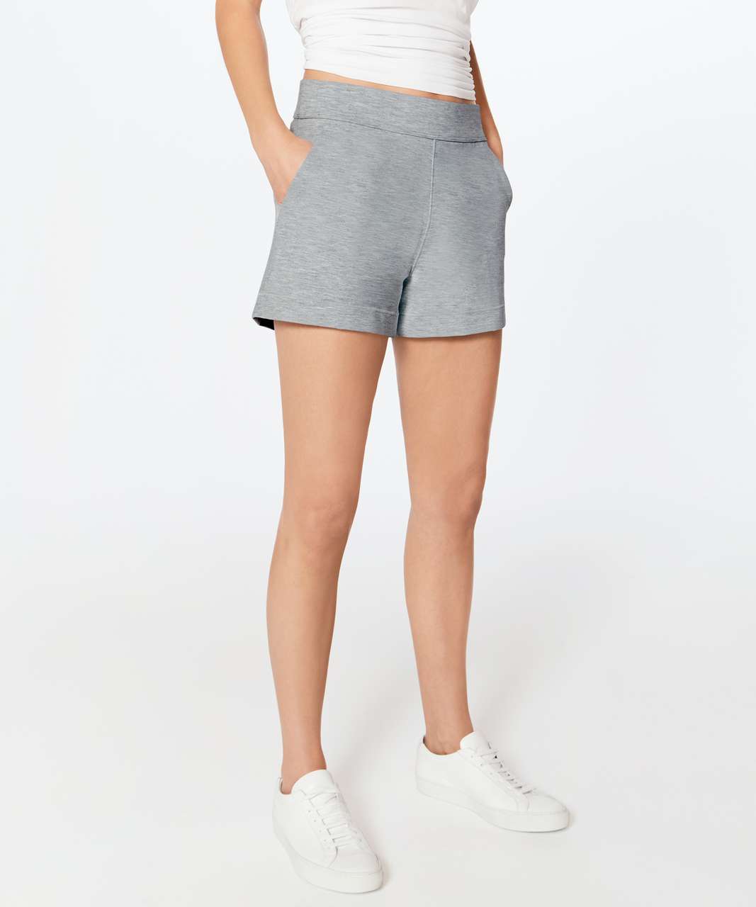 Lululemon Minimal Short (3") - Heathered Power Grey / White