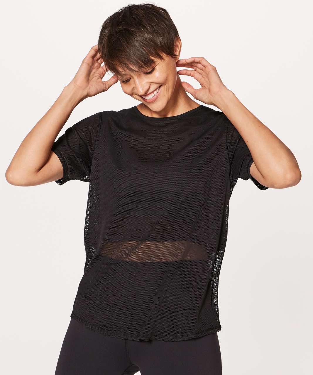 Rikke, black mesh men's t-shirt- Patrice Catanzaro Official Website