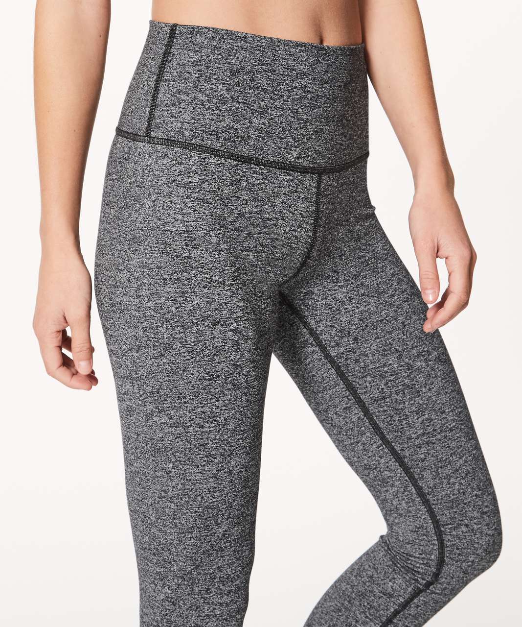 Lululemon Wunder Under Low-Rise Tight Luon Variegated Knit Black Heathered  Black