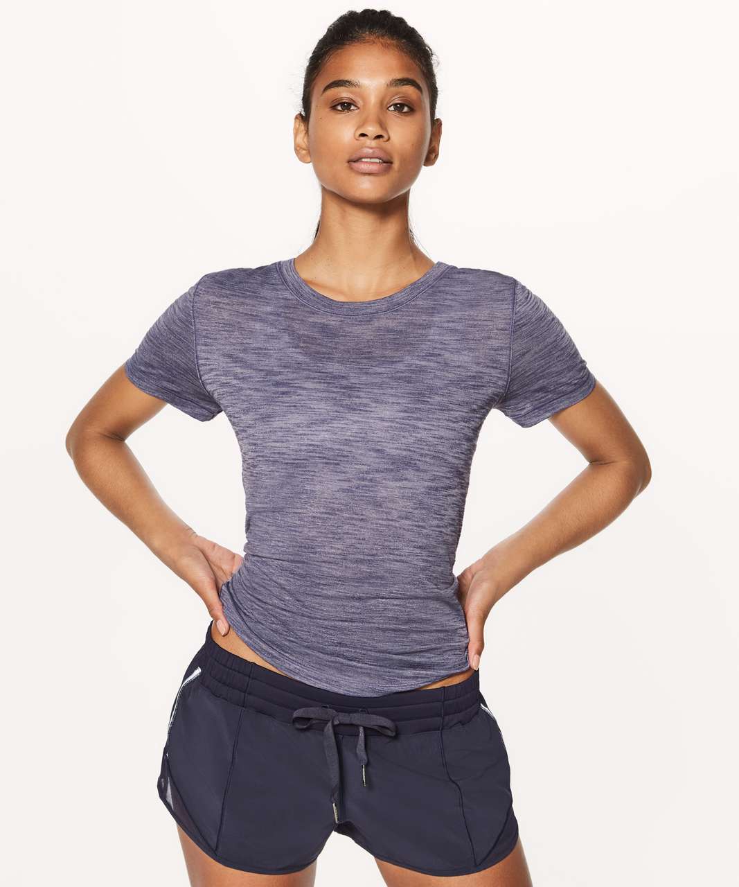 Lululemon Long Distance Short Sleeve - Heathered Viola