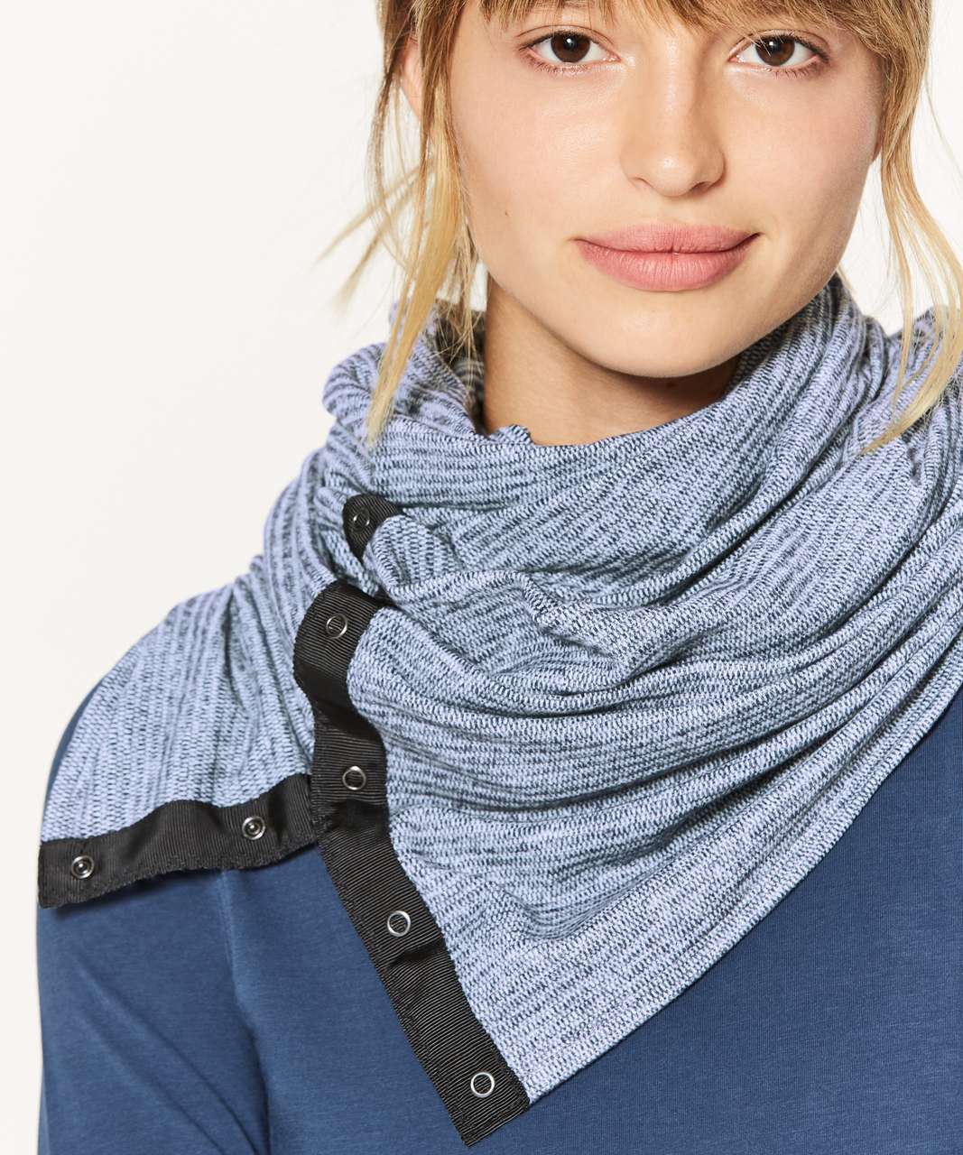 Lululemon Vinyasa Scarf *Rulu - Mini Check Pique Sea Mist Heathered Deep Navy