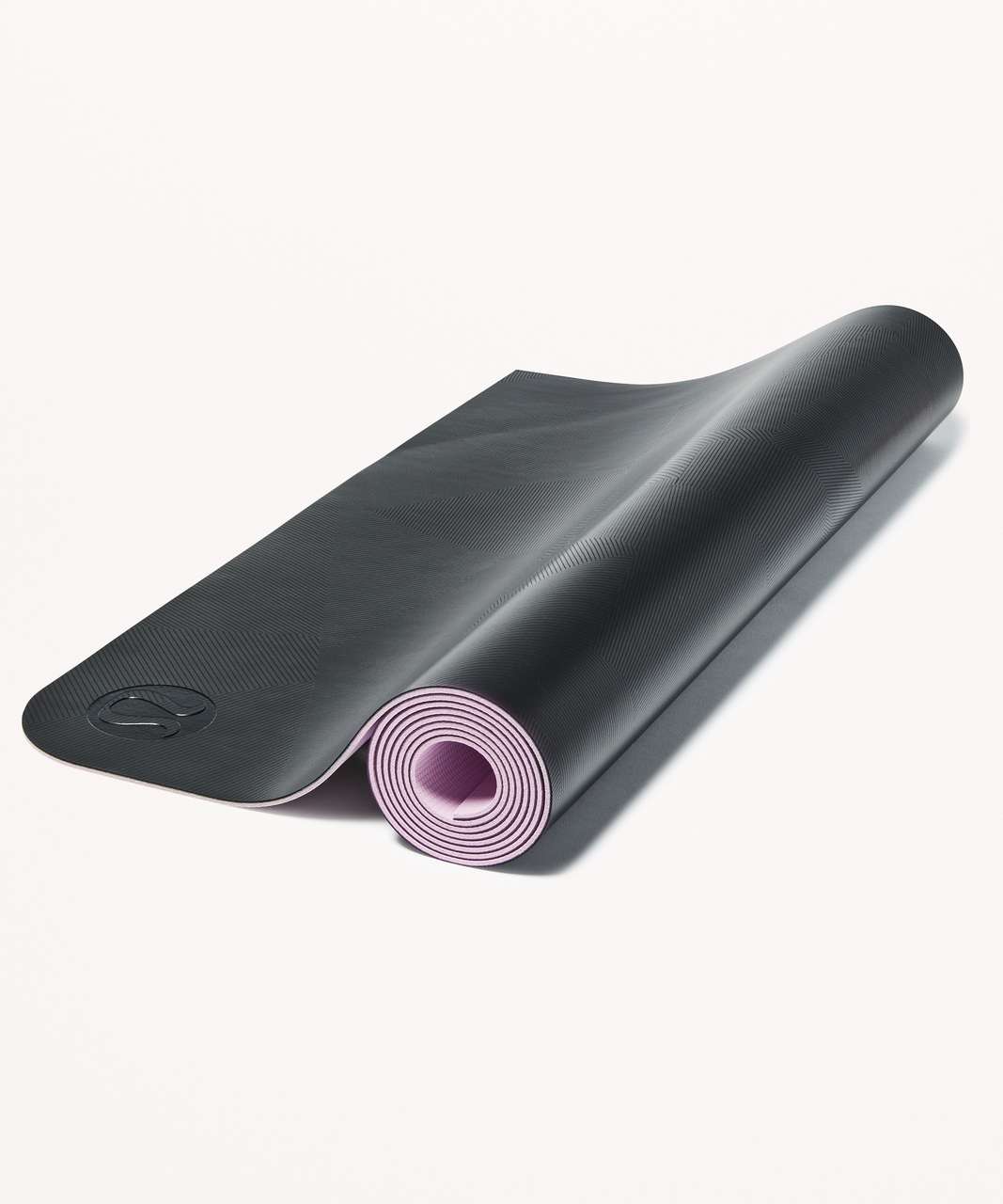 Lululemon The Reversible Mat 3mm - Crossways Black Deep Coal / Porcelain Pink