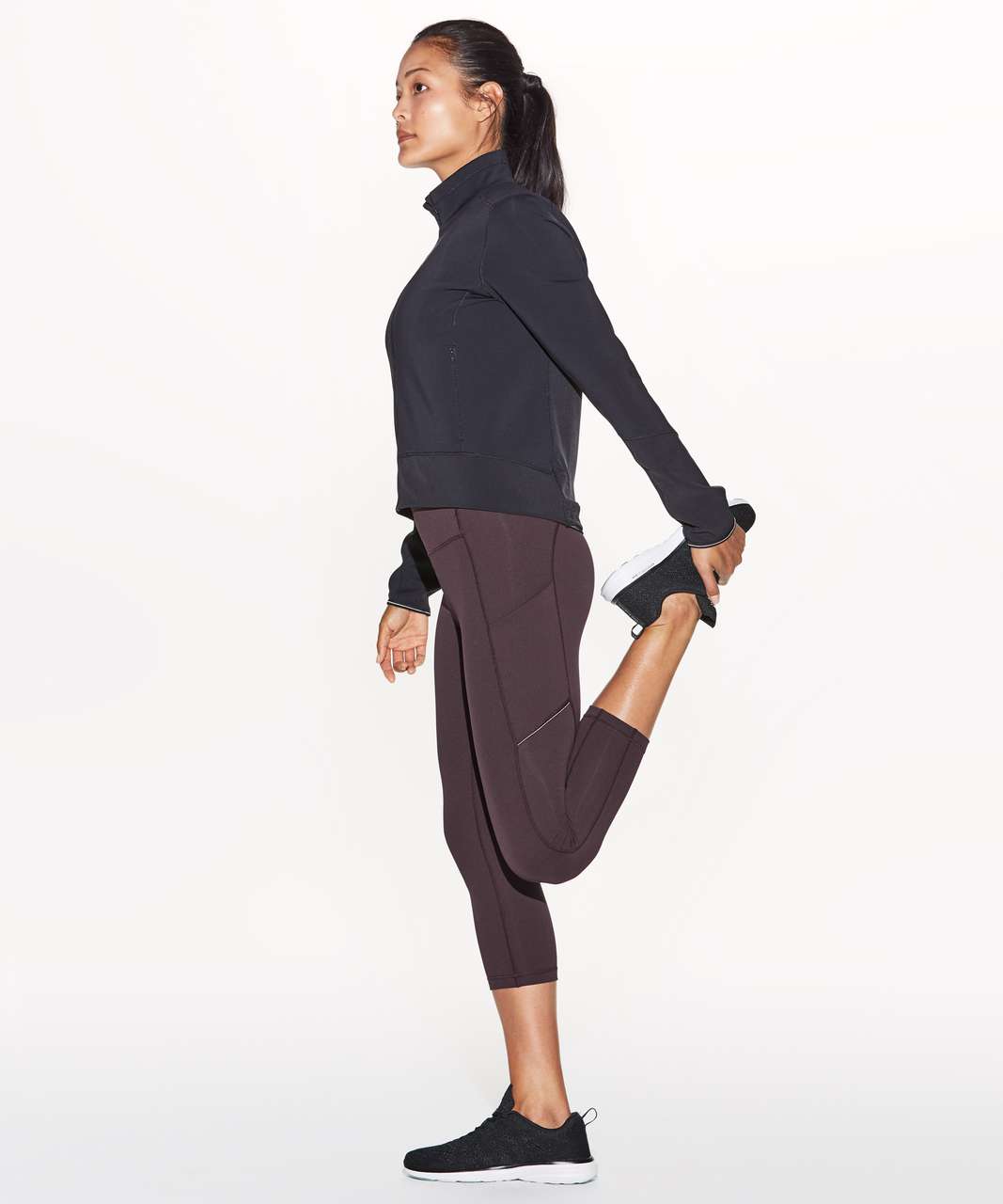 Lululemon Speed Up Crop (21) Heathered Black